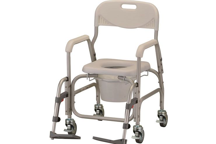 NOVA Medical Products Rolling Shower Commode Chair with Locking Wheels and Removable Footrests